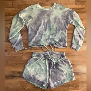 Tie-dye matching sweat set